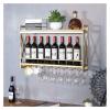 ALDEPO Wine Rack Wall Mounted Wine Bottle Display Rack/Bottle Holder Glass Rack/Wall Mounted Wine Bottle Holder/Wine Shelf and Glass Rack/Cork Storage Store Red, White, Champagne view 2