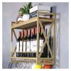 ALDEPO Wine Rack Wall Mounted Wine Bottle Display Rack/Bottle Holder Glass Rack/Wall Mounted Wine Bottle Holder/Wine Shelf and Glass Rack/Cork Storage Store Red, White, Champagne view 4