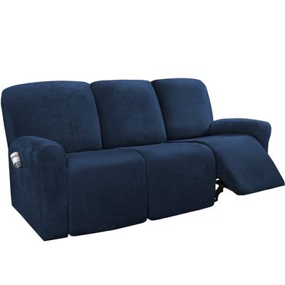Recliner Cover 3 Seater Stretch Recliner Sofa Slipcover Chair Cover 8 Pieces Lazy Boy Recliner Couch Cover with Pockets Soft Furniture Protector for Living RoomWashable ( Color : #11 , Size : 3 seat (