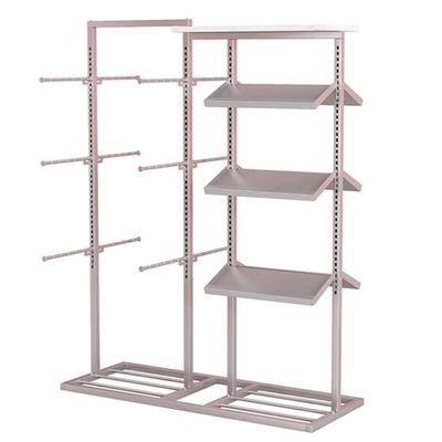 zktoermn Clothes Retail Shelves, Adjustable Underwear Rack Bra Display Fixture Boutique Store Hanger Hat Organizer Shelf, Towel Scarf Storage Stand (Color : Silver, Size : 100x40x135cm)