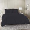 3 Piece Duvet Cover Set 100% Egyptian Cotton 800 Thread Count Super King (116"x98") Size Duvet Cover, Soft Breathable Luxury Bedding Set with Zipper Clouser & Corner Ties - Black Solid view 2
