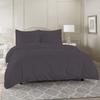 1 Piece Duvet Cover 100% Egyptian Cotton 800 Thread Count Oversized Queen (98"x98") Size Duvet Cover, Soft Breathable Luxury Bedding Set with Zipper Clouser & Corner Ties - Dark Grey Solid view 2