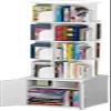 Katzowen Shelves Bookshelf Organizer Bookcase Round Rotating Bookshelf Bedside Table with Lockers Display Storage Organizer Shelves for CDs, Records view 1