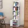 Katzowen Shelves Bookshelf Organizer Bookcase Round Rotating Bookshelf Bedside Table with Lockers Display Storage Organizer Shelves for CDs, Records view 2