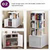 Katzowen Shelves Bookshelf Organizer Bookcase Round Rotating Bookshelf Bedside Table with Lockers Display Storage Organizer Shelves for CDs, Records view 4