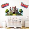 Personalized Castle Wall Stickers Fairy Tale Peel and Stick Wall Art Decals Bedroom Living Room Baby Nursery (24" x 12") view 2