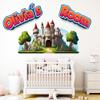 Personalized Castle Wall Stickers Fairy Tale Peel and Stick Wall Art Decals Bedroom Living Room Baby Nursery (24" x 12") view 4