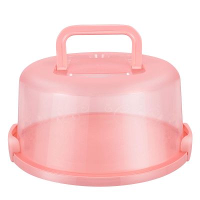 Cabilock 1pc Portable Buckle Cake Carrier Handle Round Cupcake Holder Tray for Transport for Parties Bakeries and Home Use Design