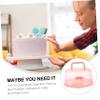 Cabilock 1pc Portable Buckle Cake Carrier Handle Round Cupcake Holder Tray for Transport for Parties Bakeries and Home Use Design view 2