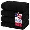 American Veteran Towel, Hand Towels for Bathroom Set of 4, 100% Cotton Turkish Hand Towel Sets, Soft Hand Face Towels, Black Hand Towels view 1