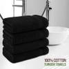 American Veteran Towel, Hand Towels for Bathroom Set of 4, 100% Cotton Turkish Hand Towel Sets, Soft Hand Face Towels, Black Hand Towels view 2
