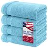 American Veteran Towel, Hand Towels for Bathroom Set of 4, 100% Cotton Turkish Hand Towel Sets, Soft Hand Face Towels, Sky Blue Hand Towels view 1