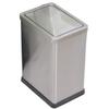 DYPASA Garbage Recycling Bin Small Modern 2.6 Gallon Rectangular Metal Kitchen Trash Can with Lid, Compact Trash Can for Bathroom, Kitchen, Craft Room, Office, Garage - Silver Kitchen Trash Can view 1