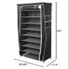 10 Tiers 9 Lattices Shoe Rack with Dustproof Cover Closet Shoe Storage Cabinet Organizer Non-Woven Fabric Shoe Rack Room-Saving Easy Assembled Shoe Shelf Organizer Closet for Home view 2