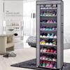 10 Tiers 9 Lattices Shoe Rack with Dustproof Cover Closet Shoe Storage Cabinet Organizer Non-Woven Fabric Shoe Rack Room-Saving Easy Assembled Shoe Shelf Organizer Closet for Home view 3