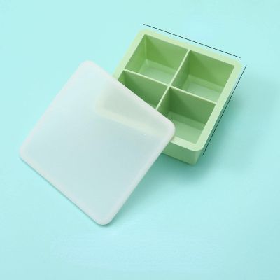 4 cells of silicone ice cube ice mold homemade food supplement ice ball frozen ice cube mold ice tray ice cube mold green