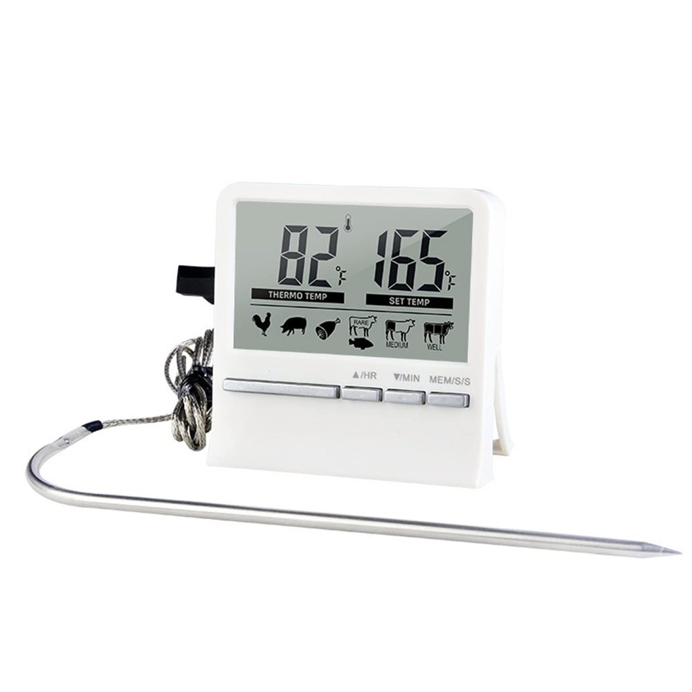REPYL Digital Cooking Thermometer With Timer And Probe For Oven, Barbecue, And Food Temperature Measurement (Color : A)