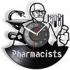 Modern Roman Numerals Wall Clocks 12 Inch Wall Vinyl Decorative Wall Clocks Pharmacists Wall Clock Made of Real Vinyl Record Medicine Snake Test Tube Wall Watch Pharmacy Hanging Decor view 1