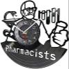 Modern Roman Numerals Wall Clocks 12 Inch Wall Vinyl Decorative Wall Clocks Pharmacists Wall Clock Made of Real Vinyl Record Medicine Snake Test Tube Wall Watch Pharmacy Hanging Decor view 2