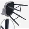 30" Height PU Leather Kitchen Island Bar Stool Set of 2 with Backs Barstools Counter Height Bar Chairs Black Chrome Frame Upholstered Seat for Bars, Dining Room, Coffee Room (Color : Azure) view 4