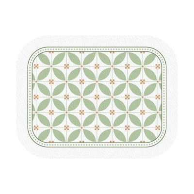 Place mat Dining Table Place Mats Leather Placemat Green Floral Insulated Placemat Plate Mat Home Daily Use Coffee Table Mat No Wash Bowl Mat Pot Mat Table Mat Heat-Resistant Placemats Anti-Skid Place