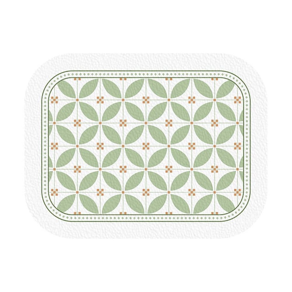 Place mat Dining Table Place Mats Leather Placemat Green Floral Insulated Placemat Plate Mat Home Daily Use Coffee Table Mat No Wash Bowl Mat Pot Mat Table Mat Heat-Resistant Placemats Anti-Skid Place