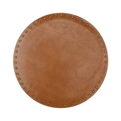 Place mat Dining Table Place Mats Round Solid Color Leather Placemats Table Mats Thickened Heat Insulation Mat Home Day Use Washable Rivet Round Mat Heat-Resistant Placemats Anti-Skid Placemats ( Colo