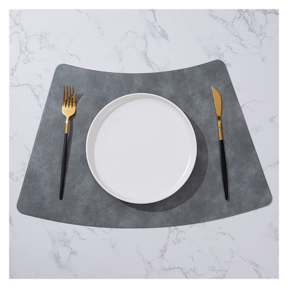Place mat Dining Table Place Mats Fan-shaped Placemat Round Table PU Chinese Restaurant Dining Table Mat Heat Insulation Mat Household Washable Tableware Mat Heat-Resistant Placemats Anti-Skid Placema