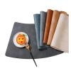 Place mat Dining Table Place Mats Fan-shaped Placemat Round Table PU Chinese Restaurant Dining Table Mat Heat Insulation Mat Household Washable Tableware Mat Heat-Resistant Placemats Anti-Skid Placema view 4