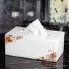 Modern Nordic Paper Facial Tissue Napkin Dispenser For Vanity Counter Tops Light Luxury Home Decor Tissue Box Holder- Decorative Tissue Box Cover Is Finished In Beautiful Mother Of Pearl Milano Collec view 2