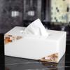 Modern Nordic Paper Facial Tissue Napkin Dispenser For Vanity Counter Tops Light Luxury Home Decor Tissue Box Holder- Decorative Tissue Box Cover Is Finished In Beautiful Mother Of Pearl Milano Collec view 4