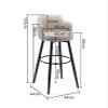 Barstools Swivel Bars Chair Bar Set of 2 with Back Kitchen Island Bar Stools Counter Height with Arms, Nappa Leather Black Metal Legs Black Footrest for Pub Home Bar Dining Room ( Color : Orange , Siz view 3