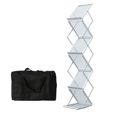 Floor Stand Literature Storage Rack, Coffee Shop Magazine Brochure Display Stand, Newspaper Organizer for Church Office Living Room