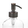 Clear Soap Dispenser with Oil Rubbed Bronze Soap or Lotion Pump. 8oz Glass Dispenser Comes with Non Slip Coaster (Clear/ORB) view 2