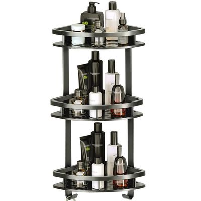 Corner Shower Caddy Shelf, Bathroom Shower Shelf Shower Shelves for Inside Shower Corner Wall Mounted Storage Basket for Kitchen Shower Rack Organizer for Bathroom (Color : /Gray, Size : 3 Tier)