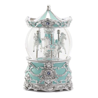 SUNESA Music Box Crystal Ball Music Box Rotatable Music Box Blue Musical Box with Light for Women Kids Girls Mom Daughter Christmas Birthday Gifts Christmas Music Box