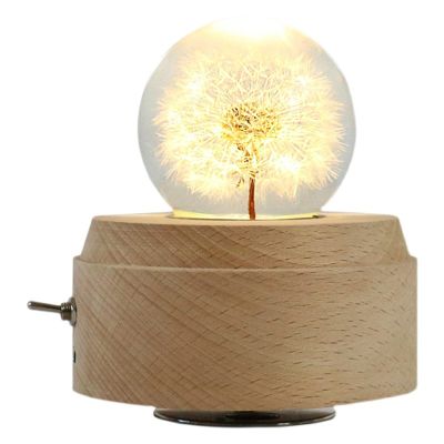 SUNESA Music Box Dandelion Ornament Crystal Ball Music Box Gifts for Birthday Christmas Wedding Valentine Mothers Day Christmas Music Box