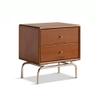 BONAD Bedside Cabinets Home Retro Bedside Table Double Drawer Storage Cabinet Simple Square Locker Living Room Sofa Side Cabinet Nightstand view 1