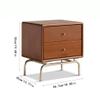 BONAD Bedside Cabinets Home Retro Bedside Table Double Drawer Storage Cabinet Simple Square Locker Living Room Sofa Side Cabinet Nightstand view 3