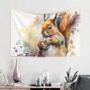 Baxozud Little Squirrel in Watercolor Painting Home decoration,Tapestry Psychedelic Tapestry Wall hanging Bedding Tapestry view 3