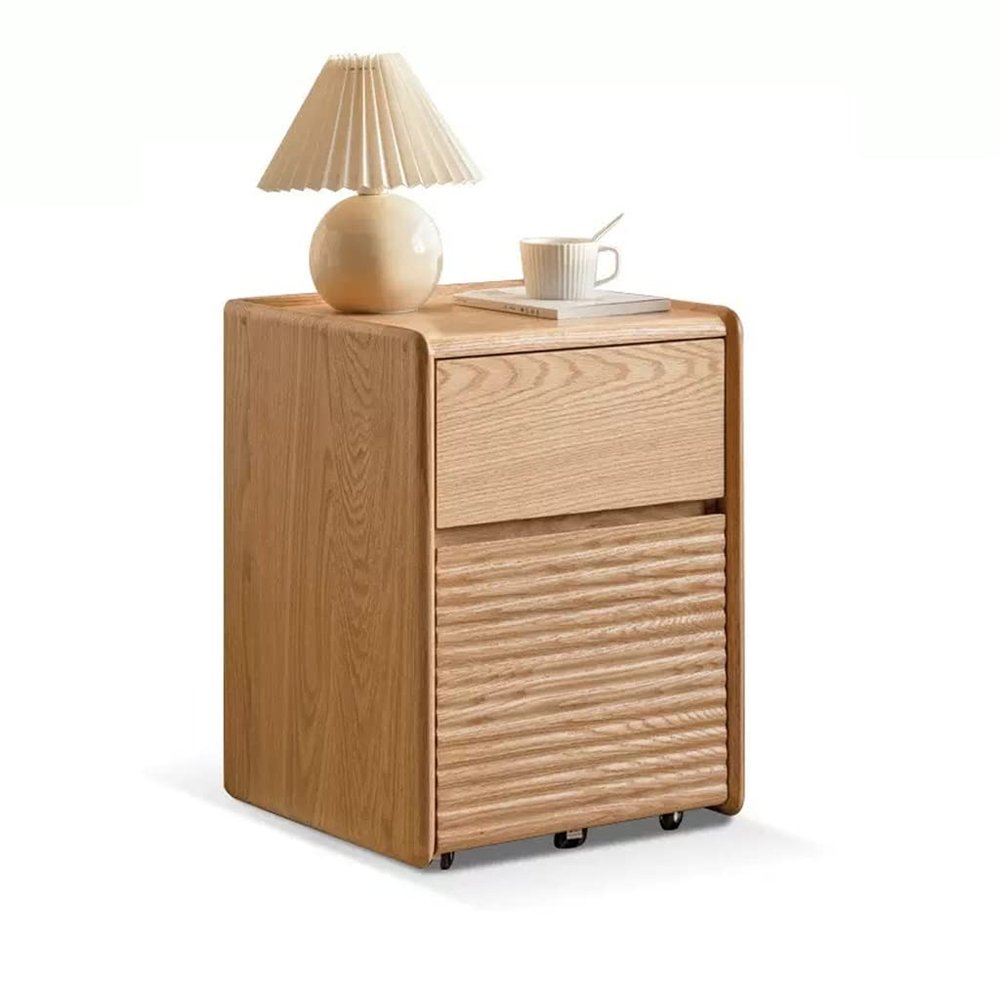BONAD Bedside Cabinets Home Bedroom Bedside Table Movable with Roller Bedside Cabinet Small Apartment Simple Storage Storage Cabinet Nightstand