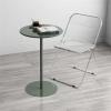 Meiiron Counter Bistro Pub Tables, Round Bar and Pub Table, Iron Top Modern Style Standing Circular Cocktail Table Suitable for Living Room, Restaurant (Color : Dark Green, Size : Dia 70cm(27.5")) view 2