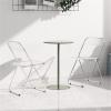 Meiiron Counter Bistro Pub Tables, Round Bar and Pub Table, Iron Top Modern Style Standing Circular Cocktail Table Suitable for Living Room, Restaurant (Color : Dark Green, Size : Dia 70cm(27.5")) view 3