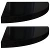 Gecheer Floating Wall Shelves, Set of 2 High Gloss Black Honeycomb MDF Metal Corner Shelves for Home Office Decor, 13.8" x 13.8" x 1.5" view 3