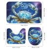 VHPVHP 4 Pcs Bathroom Shower Curtain Set,Bathroom Sets with Rugs (Bath Mat,U Shape and Toilet Lid Cover Mat), Starry Sky Cancer Zodiac Sign Bathroom Decor Set view 3
