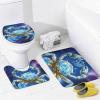 VHPVHP 4 Pcs Bathroom Shower Curtain Set,Bathroom Sets with Rugs (Bath Mat,U Shape and Toilet Lid Cover Mat), Starry Sky Cancer Zodiac Sign Bathroom Decor Set view 4