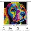 VHPVHP 4 Pcs Bathroom Shower Curtain Set,Bathroom Sets with Rugs (Bath Mat,U Shape and Toilet Lid Cover Mat), Colorful Cute Dog Bathroom Decor Set view 2