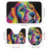 VHPVHP 4 Pcs Bathroom Shower Curtain Set,Bathroom Sets with Rugs (Bath Mat,U Shape and Toilet Lid Cover Mat), Colorful Cute Dog Bathroom Decor Set view 3