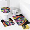 VHPVHP 4 Pcs Bathroom Shower Curtain Set,Bathroom Sets with Rugs (Bath Mat,U Shape and Toilet Lid Cover Mat), Colorful Cute Dog Bathroom Decor Set view 4