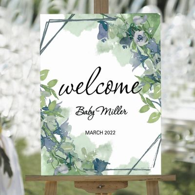 Romantic Wood Wedding Welcome Sign Pick A Seat Not A Side Personalized Name Welcome Wedding Signage Bluebell Floral Teal Green Wreath Boho Wedding Welcome Sign Art Plaque 18x24in
